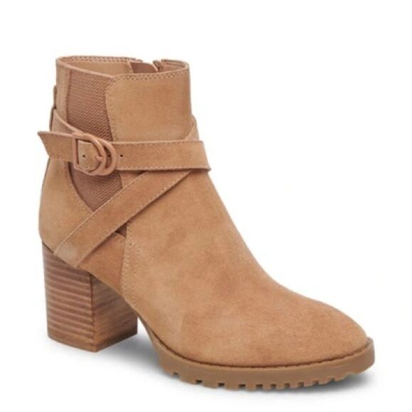 BLONDO Tamzin Waterproof Bootie In Tortilla Suede Tan Sz 8 - Picture 1 of 11